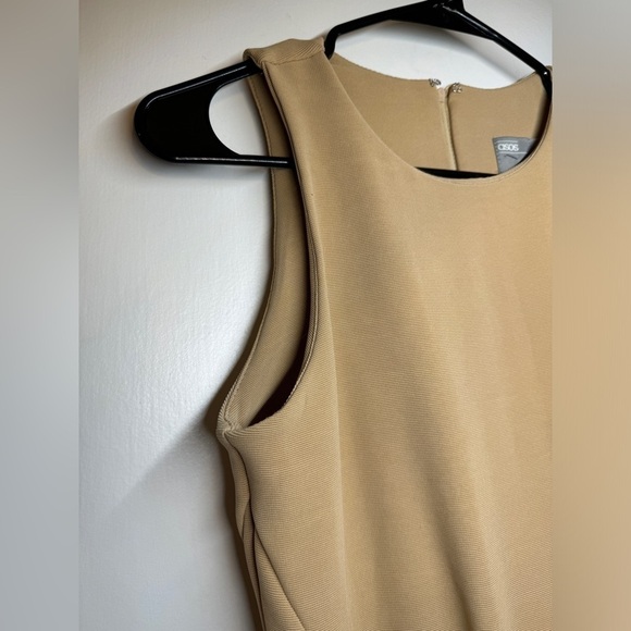 ASOS Nude Beige Sleeveless Shift Cocktail Semi Formal Dress Size 2 - Picture 3 of 12